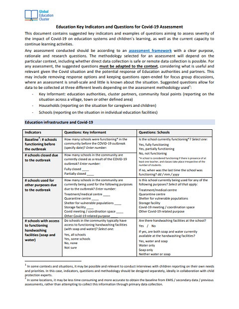 © Global Education Cluster 2020
